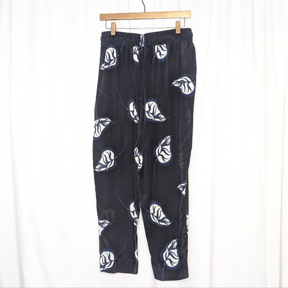 Tucker Julia Pant Begonia Black Ground in Silk Crepe de Chine Luxury - Picture 4 of 7